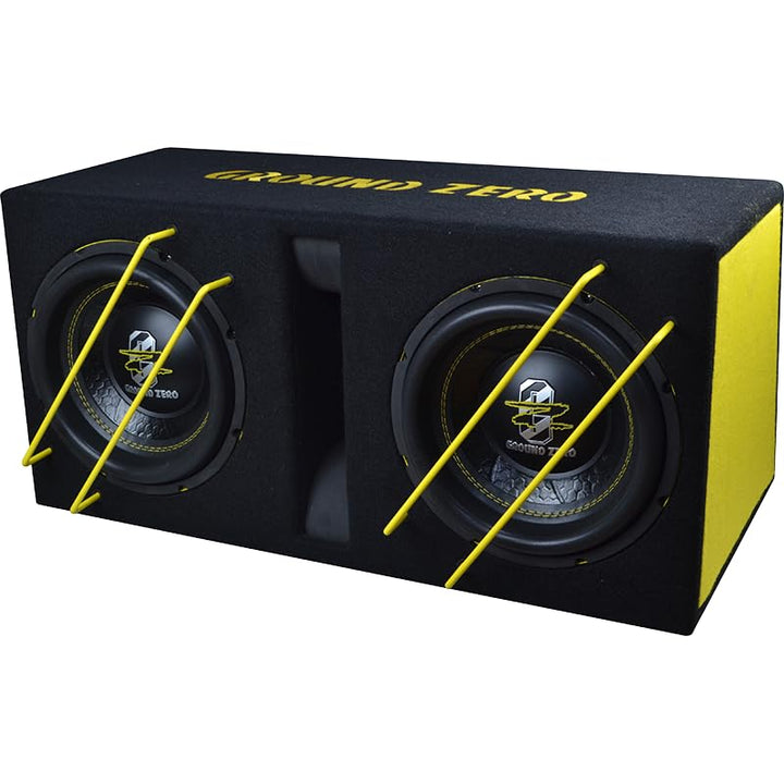 Ground Zero GZIB 2.10SPL Bassreflex Gehäusesubwoofer, 2X 25 cm SPL, 800W RMS, 2X 1 Ohm, Holzgehäuse