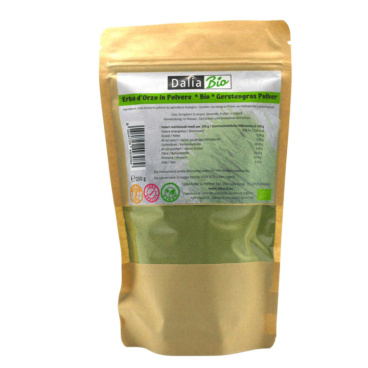 ZeroCal - Dalia Bio Gerstengraspulver | Bioqualität | aus Deutschland, 250 g