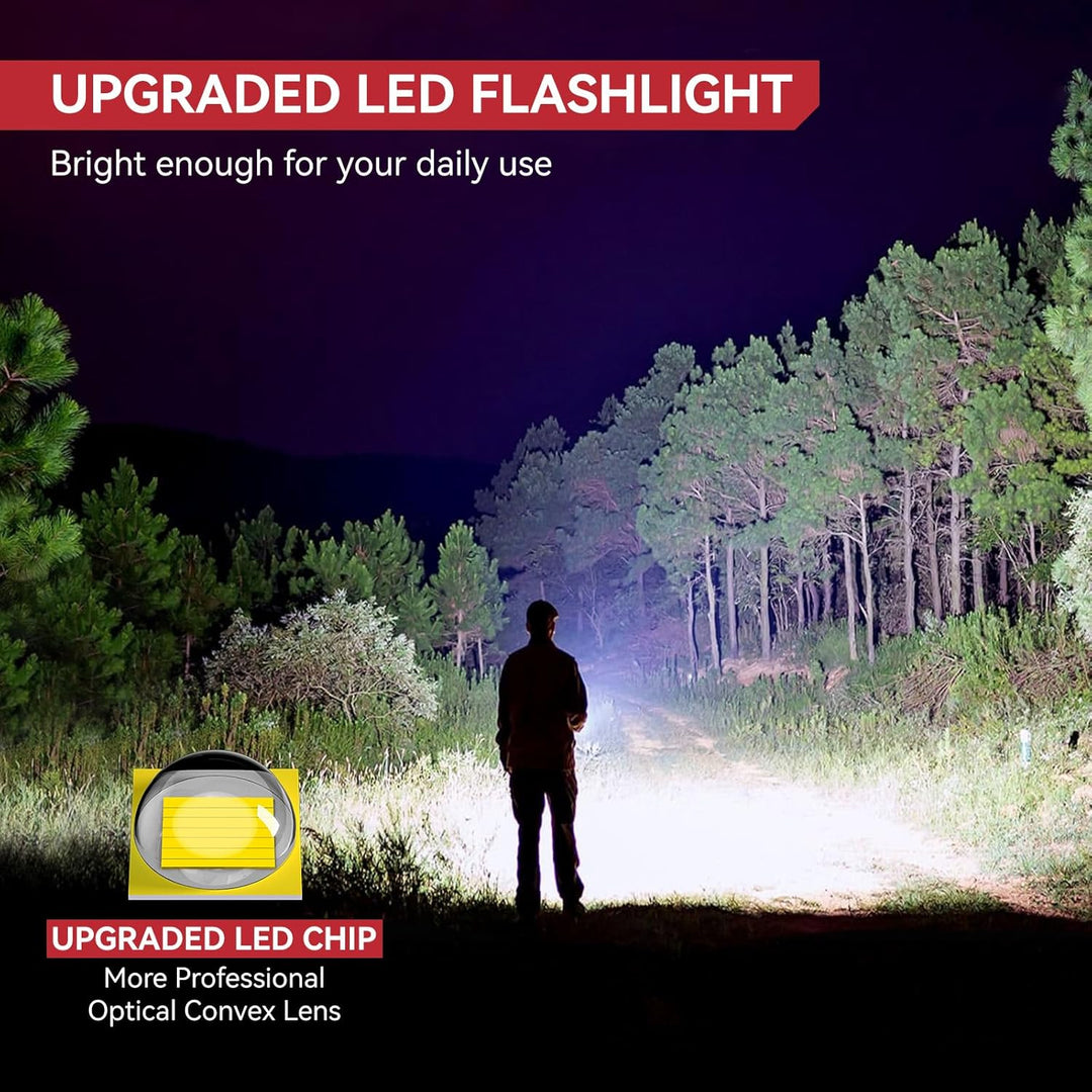 GEARLITE LED Taschenlampe Batteriebetrieben 2 Stücke, 2000 Lumen Extrem Hell Mit 5 Modi, IP65 Wasser