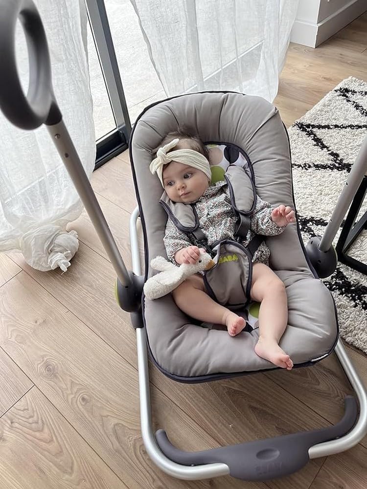 BÉABA, BabyWippe Up &amp; Down I, Durch einfachen Druck verstellbar , 4 Höhenstufen, 3 Neigepositionen,