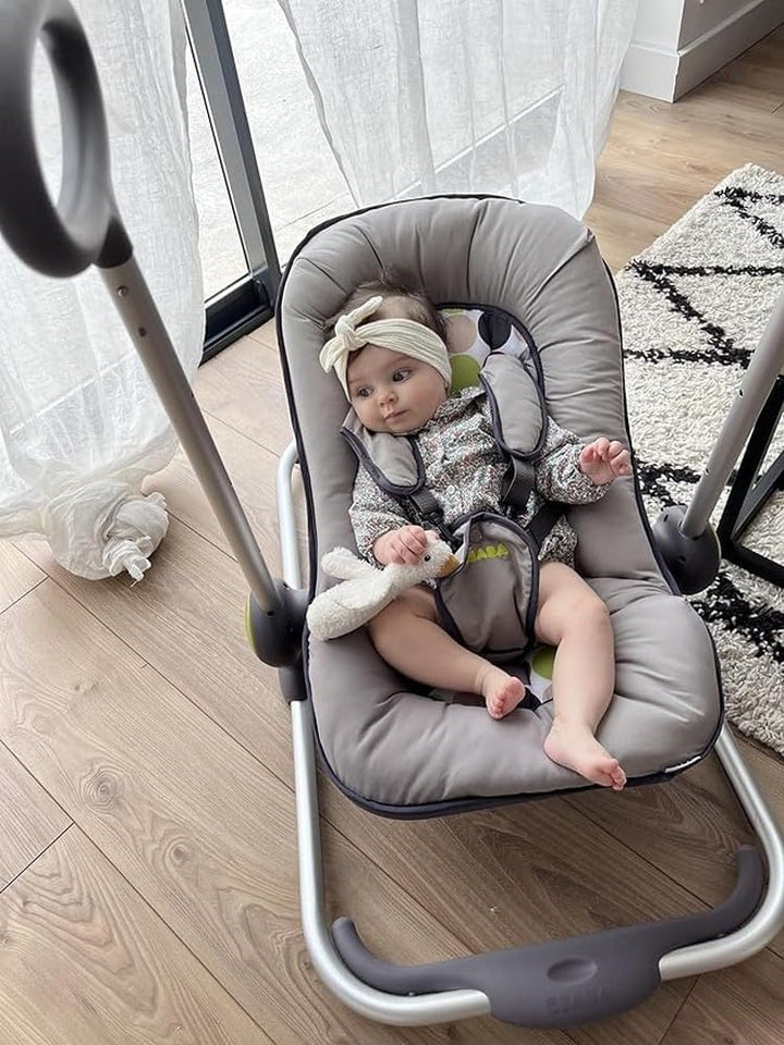 BÉABA, BabyWippe Up &amp; Down I, Durch einfachen Druck verstellbar , 4 Höhenstufen, 3 Neigepositionen,