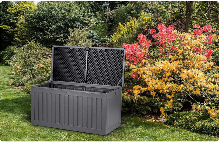 Gartenbox Auflagenbox Aufbewahrungsbox Kapazität 270l Kissenbox Outdoor Sitzbank Wetterfest Abschlie