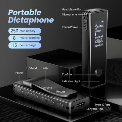 Digitale Diktiergeräte, KINPEE 16GB Mini Audio Aufnahmegerät Diktiergerät Klein MP3 Ton Aufnahmegerä