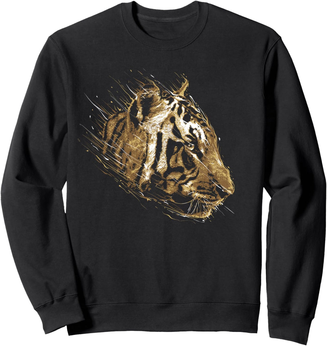 Tiger Tiermotiv Wildkatzen Wildnis Natur Katzen Sweatshirt
