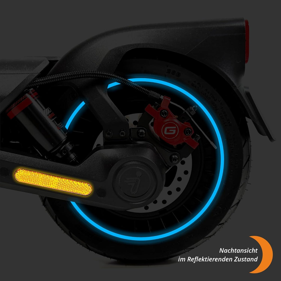 Felgenrand Aufkleber geeignet für Segway Ninebot MAX G3 D E-Scooter G3D Blau Reflektierend, Blau Ref