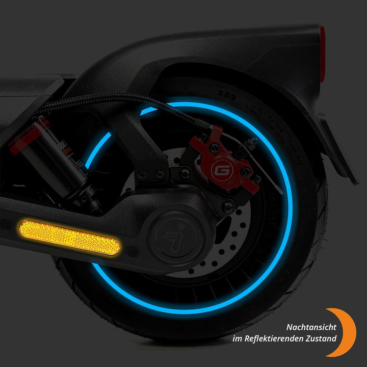 Felgenrand Aufkleber geeignet für Segway Ninebot MAX G3 D E-Scooter G3D Blau Reflektierend, Blau Ref