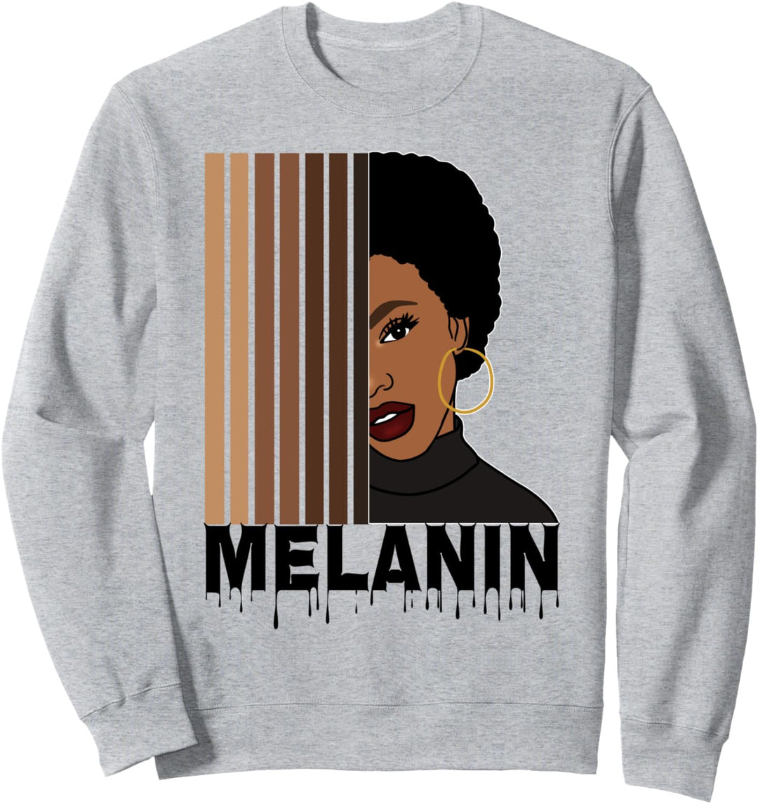 Oheneba: Melanin Shades Black Girl Drippin Afro Pride Queen Sweatshirt