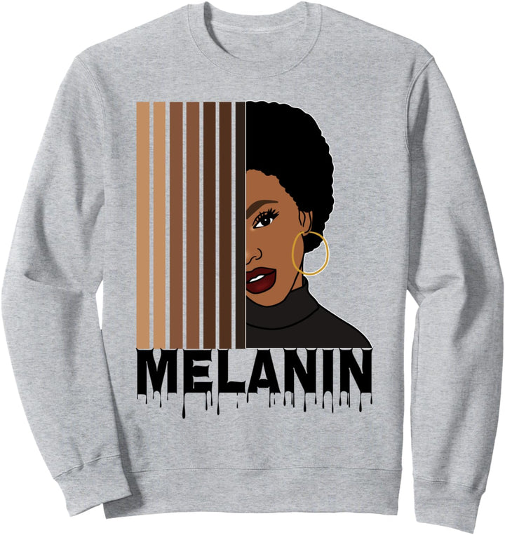 Oheneba: Melanin Shades Black Girl Drippin Afro Pride Queen Sweatshirt