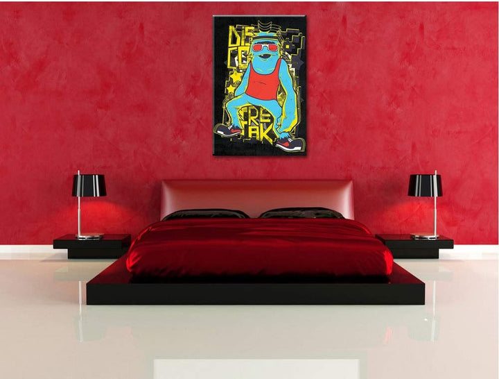 Dark Disco Freak black Leinwandbild Bild auf Leinwand, XXL riesige Bilder fertig gerahmt mit Keilrah