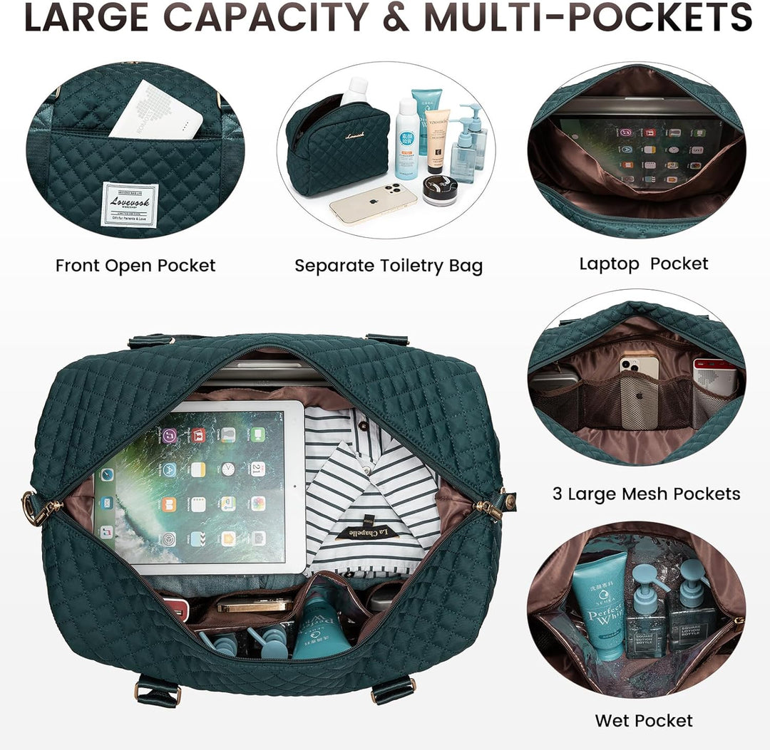 LOVEVOOK Reisetasche Sporttasche Damen Gross Weekender Travel Duffle Bag mit Kosmetiktasche Handgepä