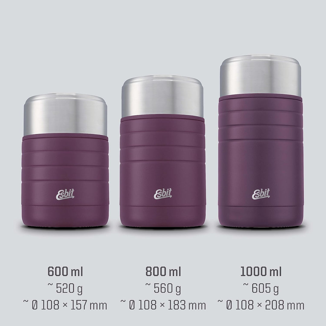 Esbit Thermobehälter Majoris für Essen - Warmhaltebehälter 600 ml in Aubergine - aus Edelstahl für w