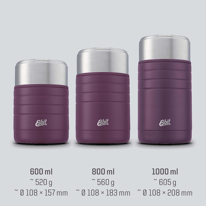 Esbit Thermobehälter Majoris für Essen - Warmhaltebehälter 600 ml in Aubergine - aus Edelstahl für w