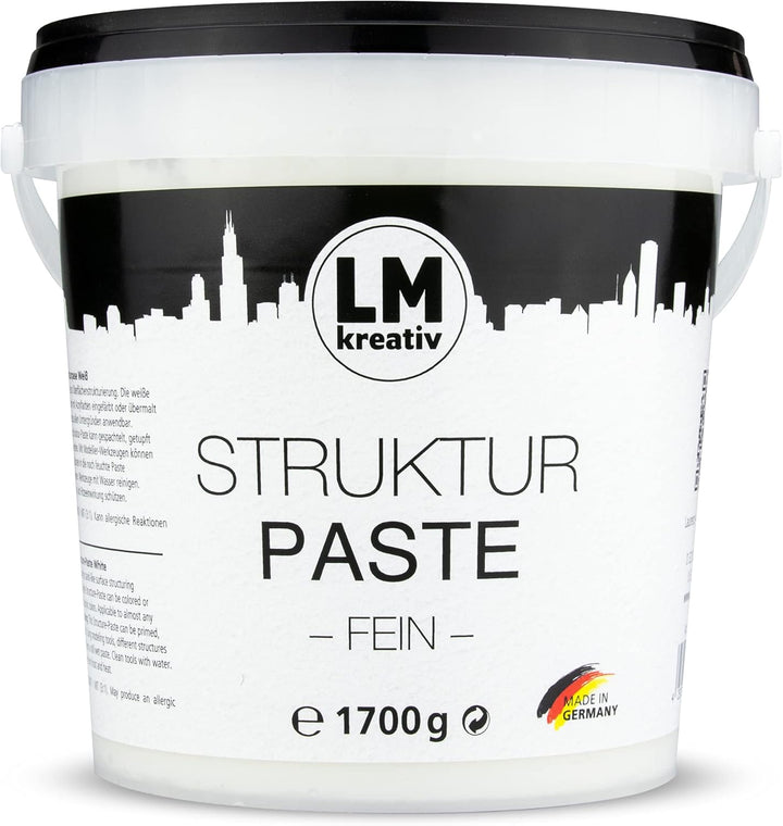 LM Strukturpaste fein 1,7 kg | Texture Paste | für Acrylmalerei & Leinwand | Spachtelmasse Acryl | I