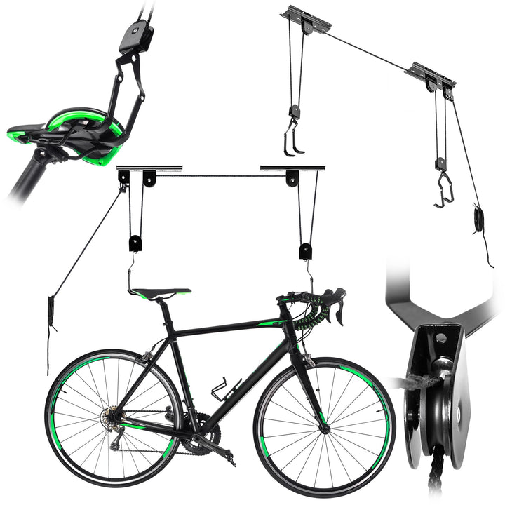 KADAX Fahrradlift bis 20kg Tragkraft, Fahrradaufhängung für Decke, Deckenhalterung für Fahrrad, Fahr