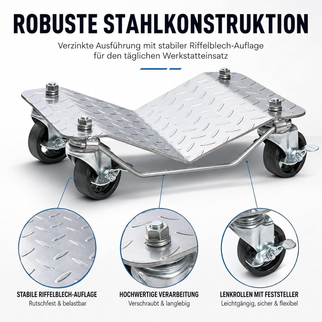 Trutzholm Rangierhilfe Rangierroller Wagenheber für PKW 4 Stück