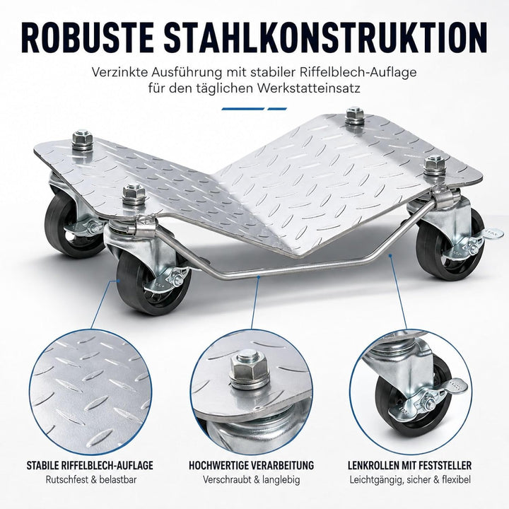 Trutzholm Rangierhilfe Rangierroller Wagenheber für PKW 4 Stück
