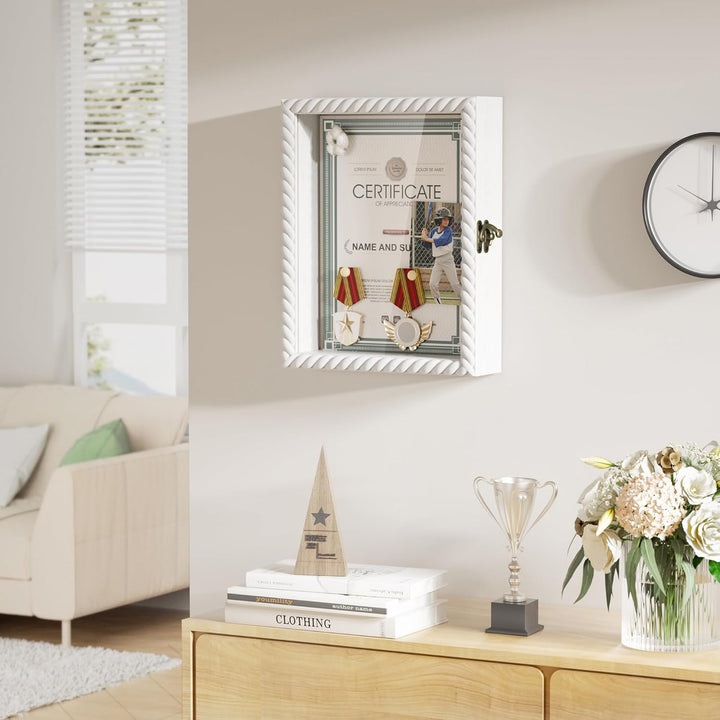 Alsonerbay 3D-Bilderrahmen 20x25cm, Objektrahmen mit Schattenbox und Glasscheibe für Hochzeit, Taufe