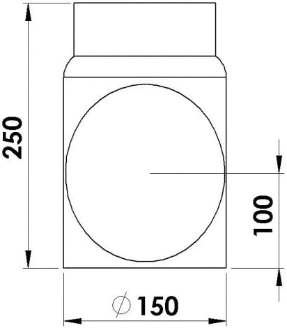 FIREFIX R150/2R Ofenrohr aus 2 mm starken Stahl (Rauchrohr) in 150 mm Durchmesser, für Kaminöfen und