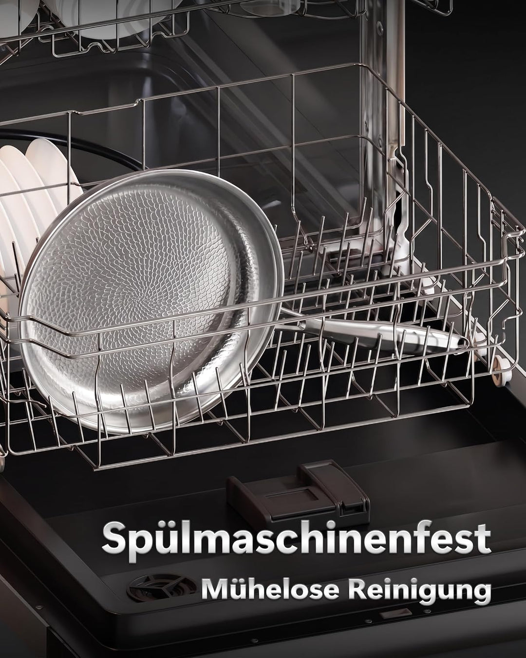 Titan Pfanne Induktion, 28cm Edelstahlpfanne Unbeschichtet, 18/10 Edelstahl Bratpfanne ohne PFOA &amp; P