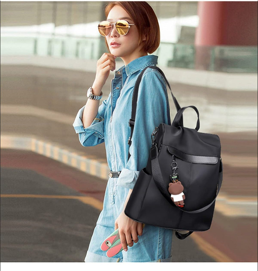 shepretty Damen Rucksack Anti Diebstahl Umhängetasche Multifunktions Schultaschen 8864-oxford-schwar