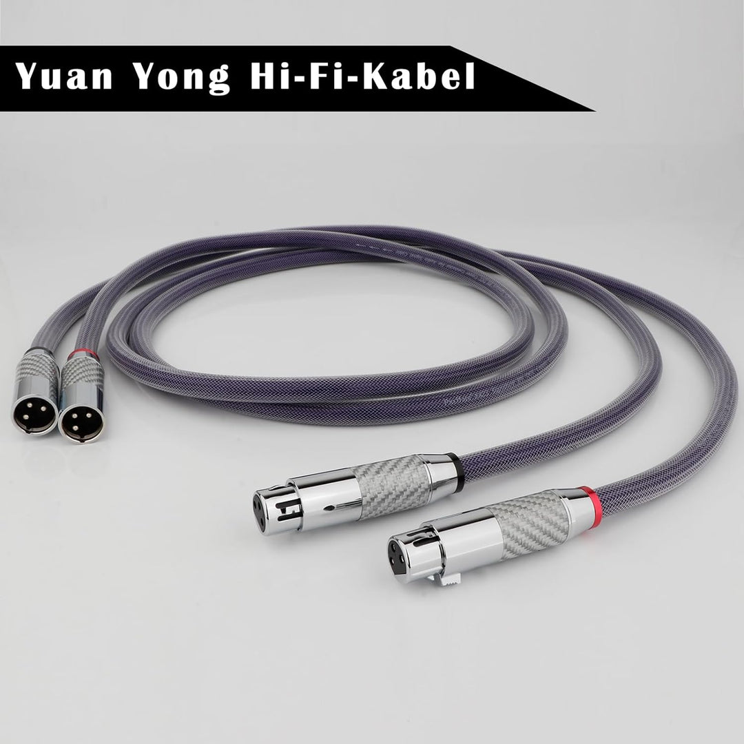 YuanYong Audio XLR Kabel 18 AWG 8N OCC Kupfer Audio Mikrofonkabel HiFi kabel Carbonfiber-Rhodium-Ste