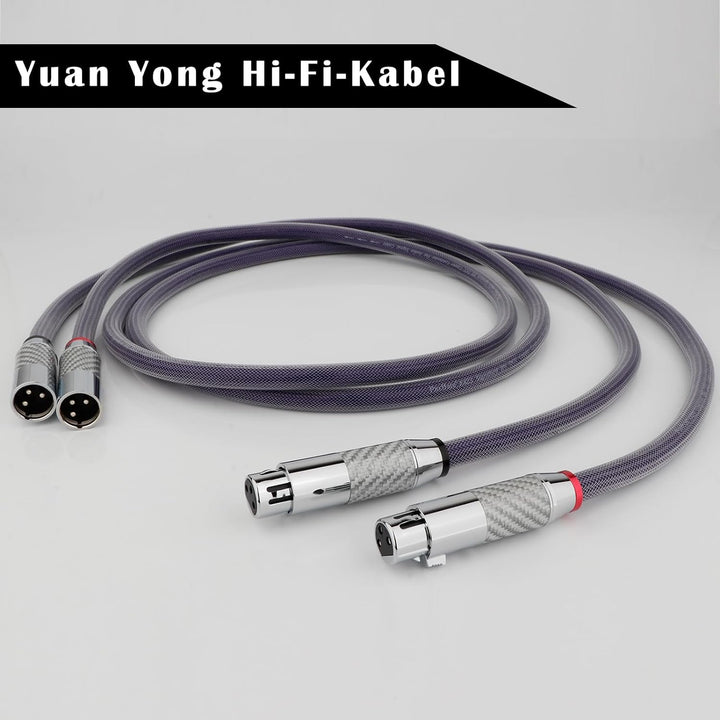 YuanYong Audio XLR Kabel 18 AWG 8N OCC Kupfer Audio Mikrofonkabel HiFi kabel Carbonfiber-Rhodium-Ste