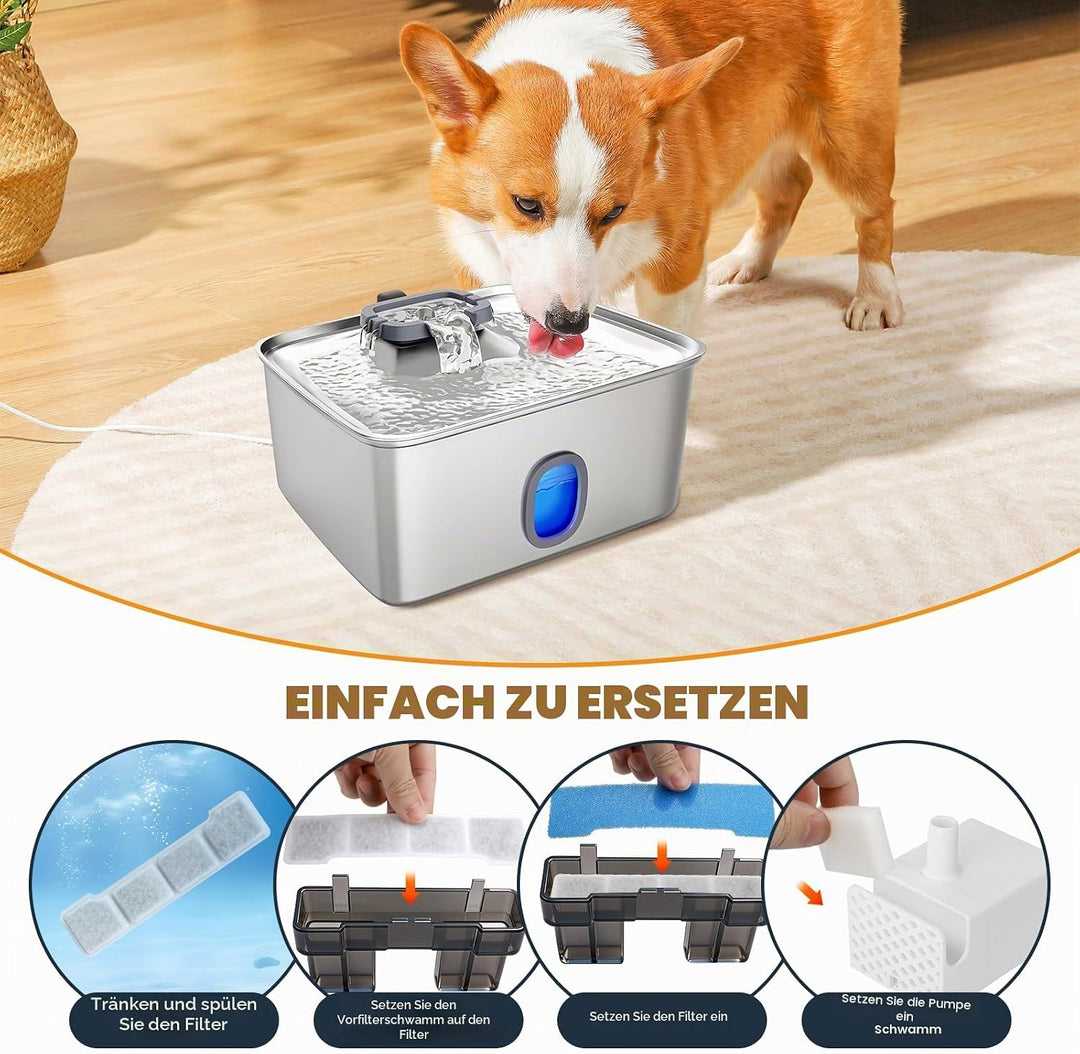 12 Packung Katzenbrunnen Filter Kompatibel mit Sibays 15L Hunde Trinkbrunnen Edelstahl ‎SIFS76DE ,in