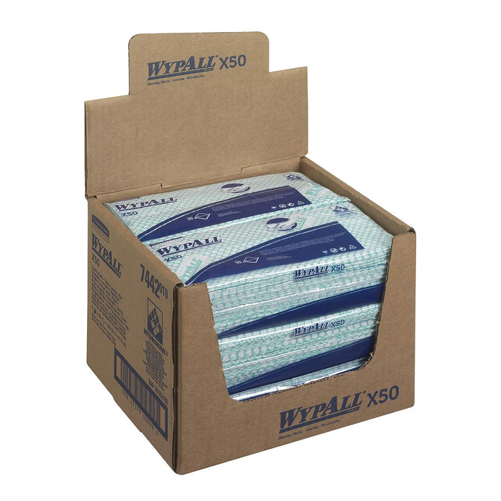 WypAll X50 Farbcodierte Reinigungstücher 7442 Reinigungstücher Grün – 6 Packungen x 50 Farbcodierte