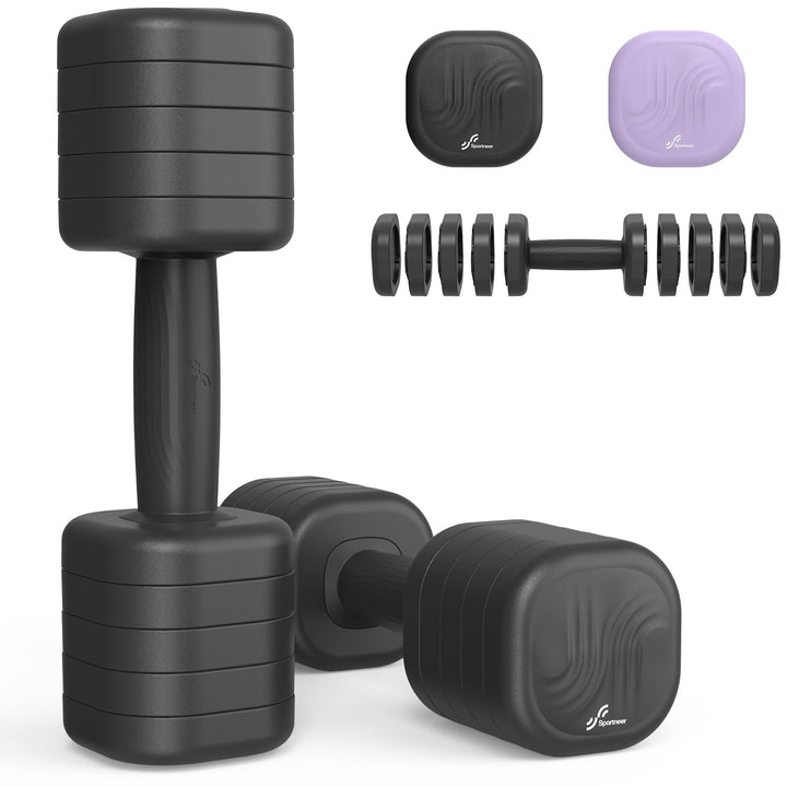 Sportneer Hanteln Frauen Set Verstellbare, Hanteln je 1–2,5/1-5 kg Gewichte | Hanteln Set mit rutsch