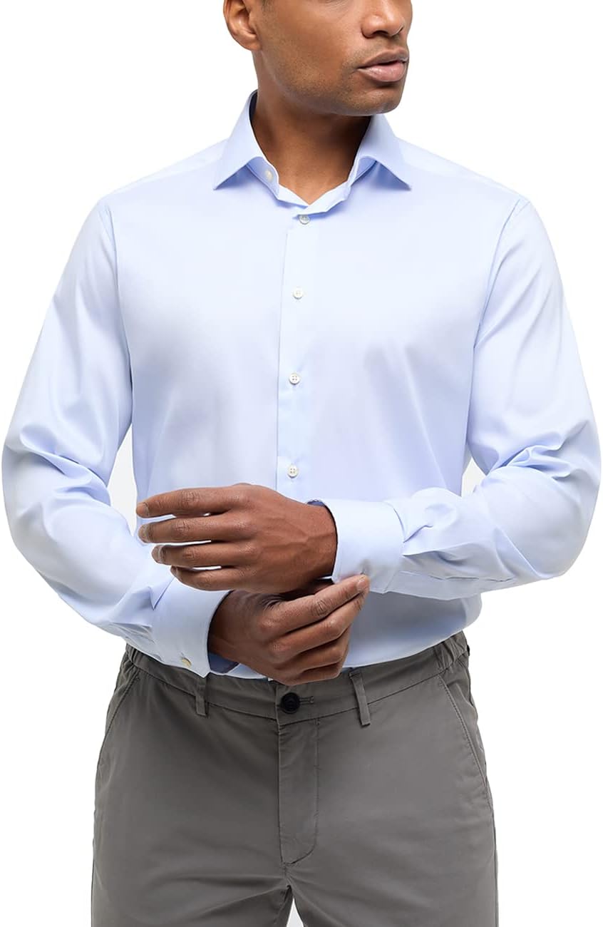 eterna Modern Fit Hemd Performence Langarm New Kent Stretch weiss 45 Aqua, 45 Aqua