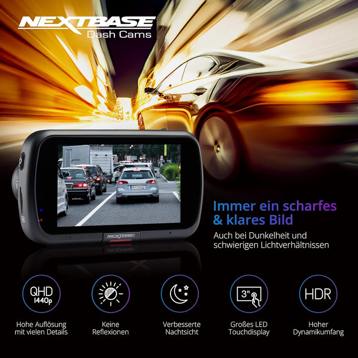 Nextbase 522GW – Autokamera Dashcam Auto - Full 1440p/30fps HD Aufzeichnung - Nachtsicht WiFi Polari