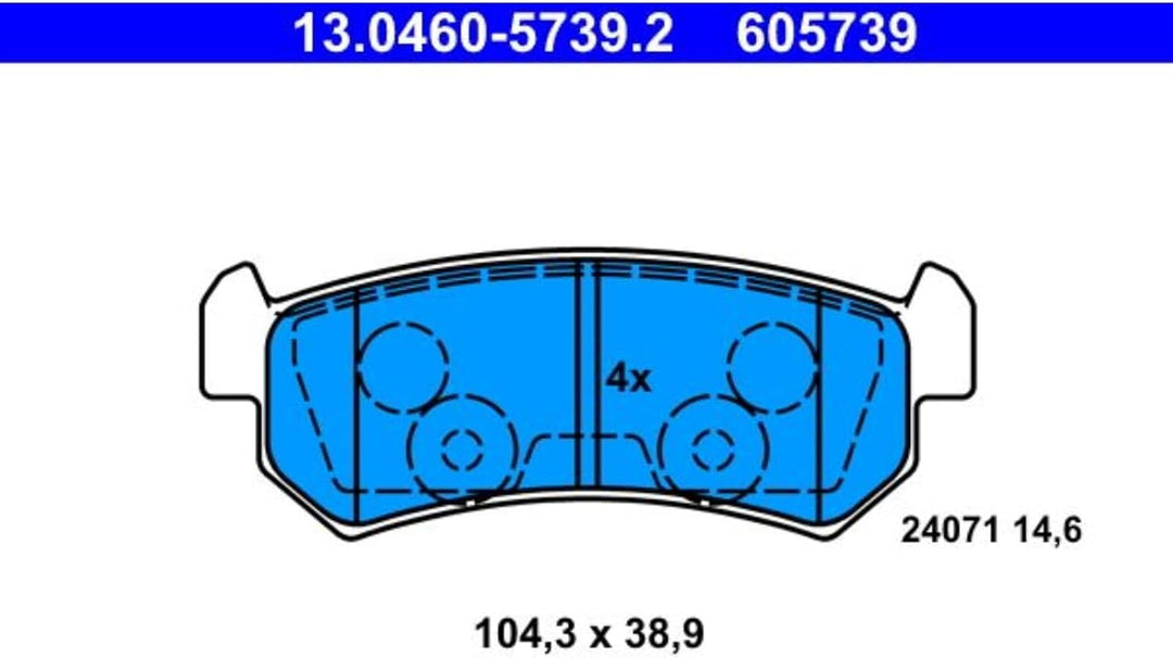 ATE 13.0460-5739.2 Bremsbelagsatz, Scheibenbremse