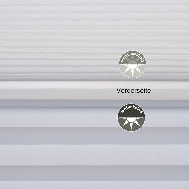 Liedeco® Plissee (Day and Night) verspannt mit Klemmträger / 40 x 130 cm weiss-weiss (Breite x Höhe)