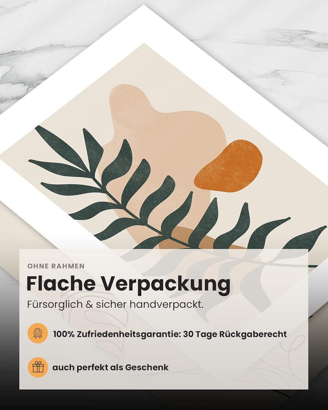 MUUDLY® Premium Poster Set, Moderne Wandbilder für Wohnzimmer und Schlafzimmer, 2 x A3 &amp; 4 x A4, Bil