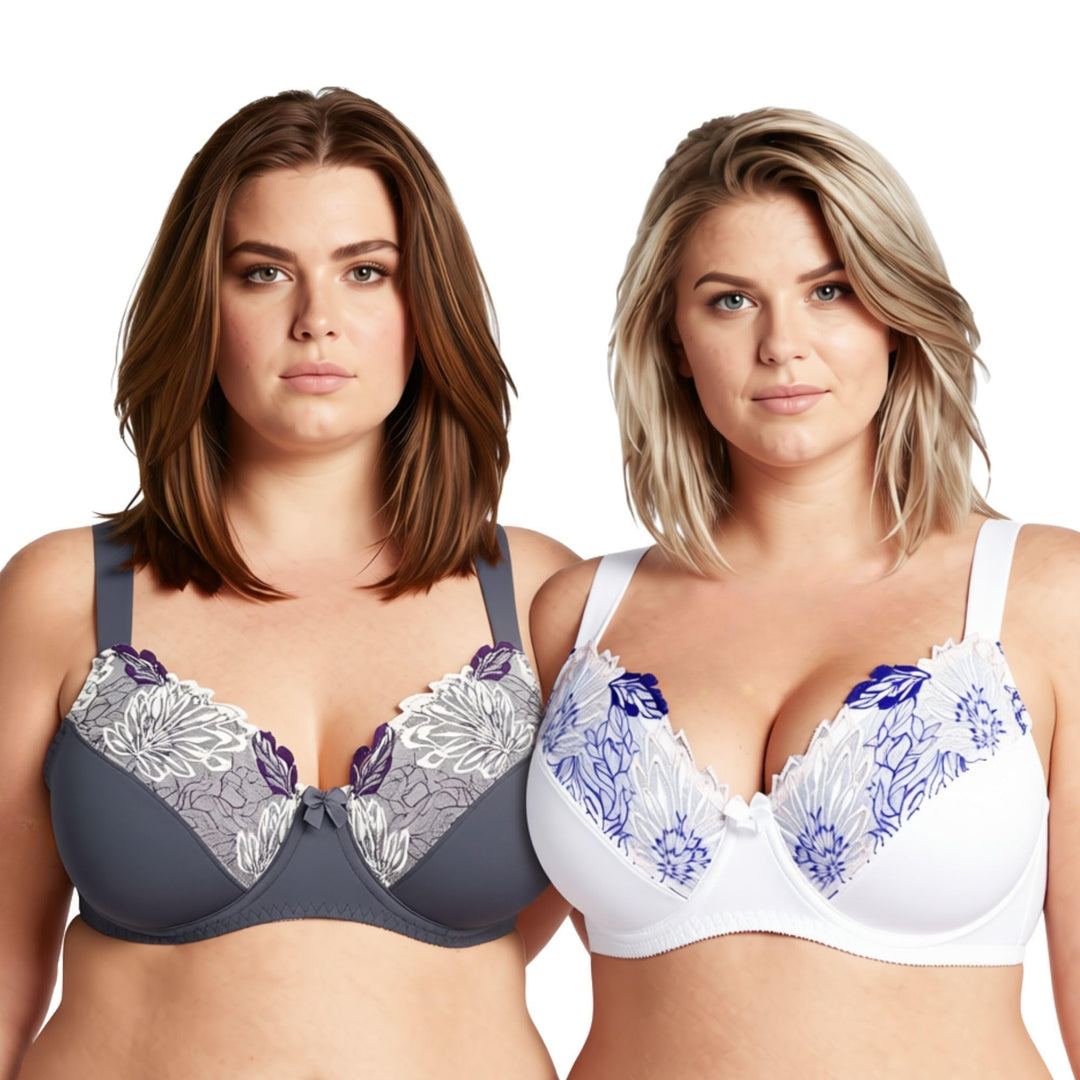Curve Muse Übergrösse Minimizer Bügel Ungefütterte BHS mit Stickspitze - 3er Pack 75C Buttermilch, G