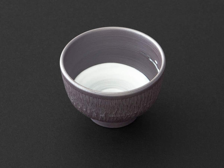 Suigetsu Hiroshi - Japanische Tee-Schale Tobikanna, Banko Yaki. 60 ml. Lila-Ton, Handmade auf der Tö