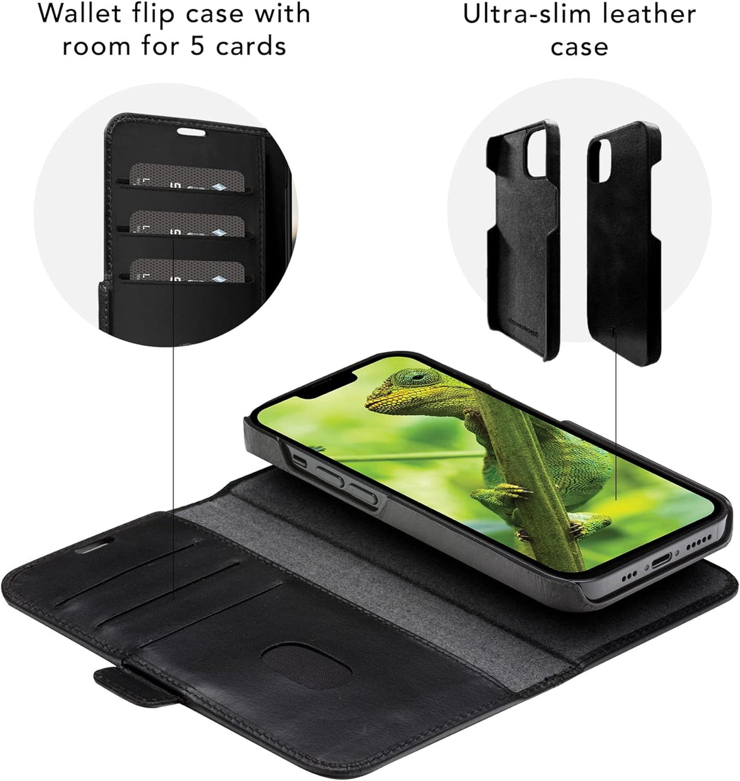 dbramante1928 - Lynge Hülle für iPhone X/Xs - Klapphülle aus robustem, hochwertigem Leder - Mit Kart