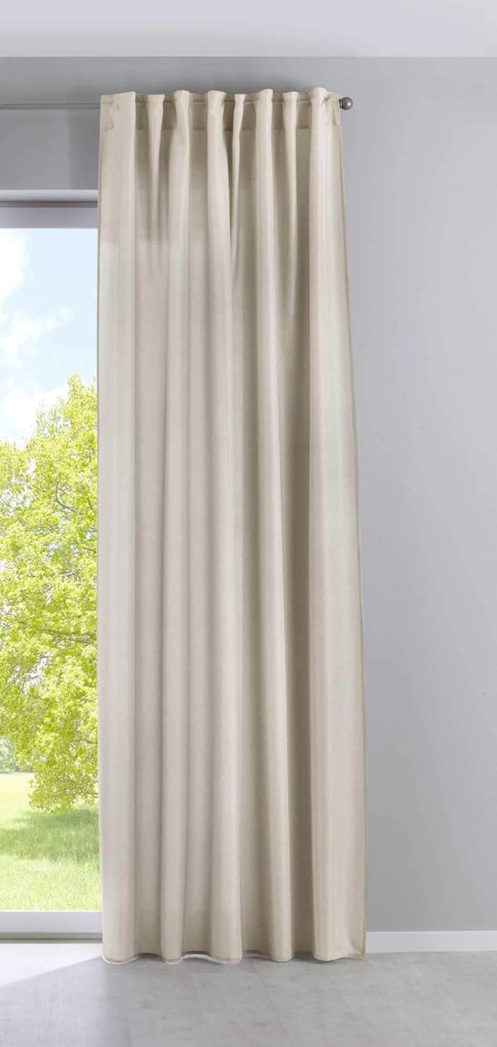 2er Set Vorhänge Verdeckte Schlaufen Cationic »JENA« HxB 250x300 cm Sand Blickdicht Leinen Optik Gar