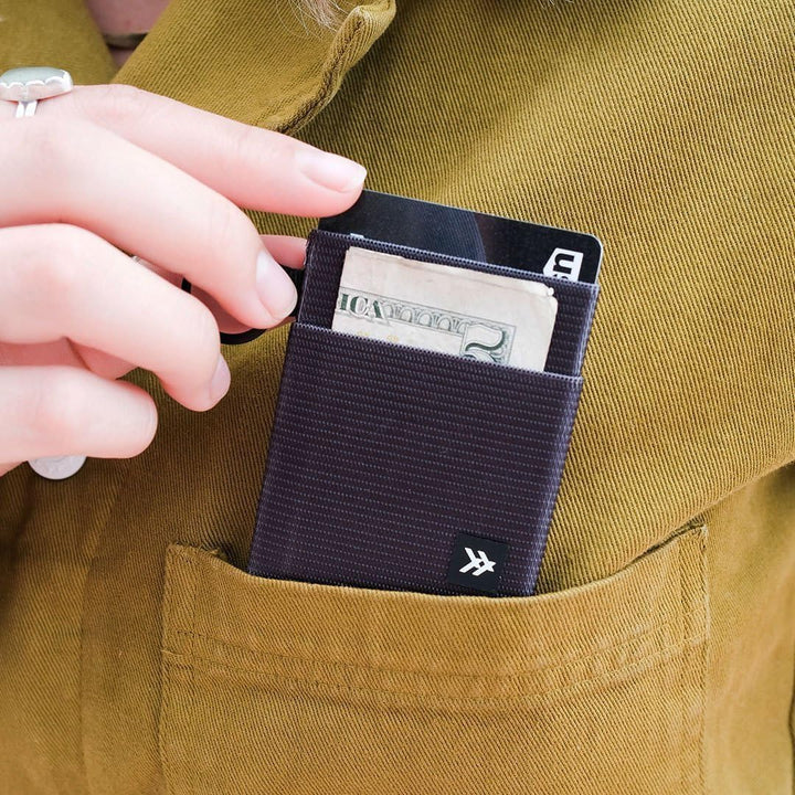 Thread Wallets - Slim Minimalist Wallet - Front Pocket Credit Card Holder Einheitsgrösse Schwarz, Ei