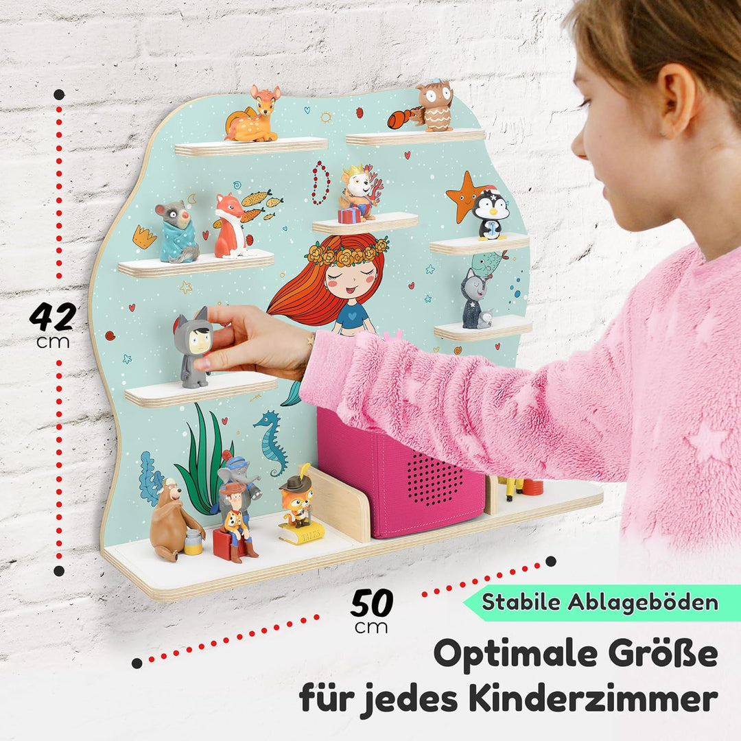 stadtecken Kinder Regal für Musikbox I Geeignet für die Toniebox und ca. 50 Tonies I Perfekte Aufbew
