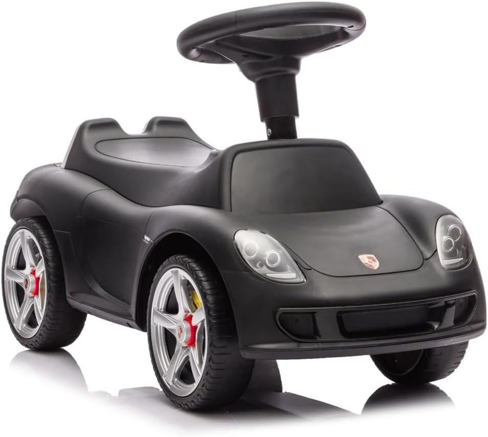 Porsche Carrera GT Rutschauto, 1–3 Jahre, mit Scheinwerfern, Schwarz, Schwarz