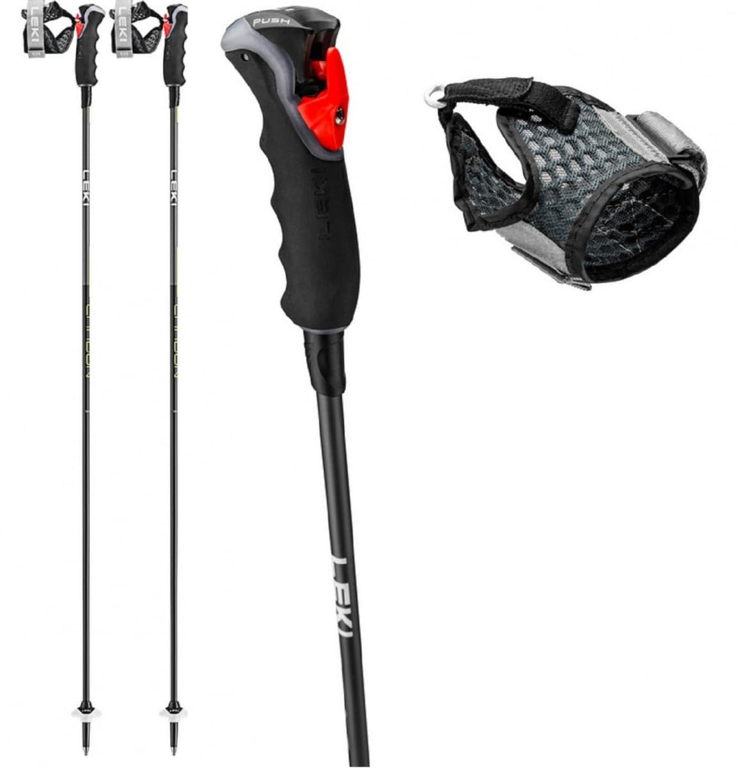 LEKI Carbon 12 3D Skistöcke Black - Dark Anthracite - Neonyellow 130, Black - Dark Anthracite - Neon