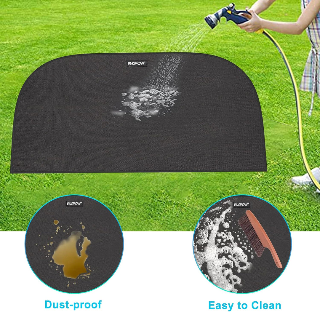 Kamin Matte Feuerfeste Unterlage 100 x 50CM Halbrund Funkenschutzplatte Herdbereich Feuerstelle Matt