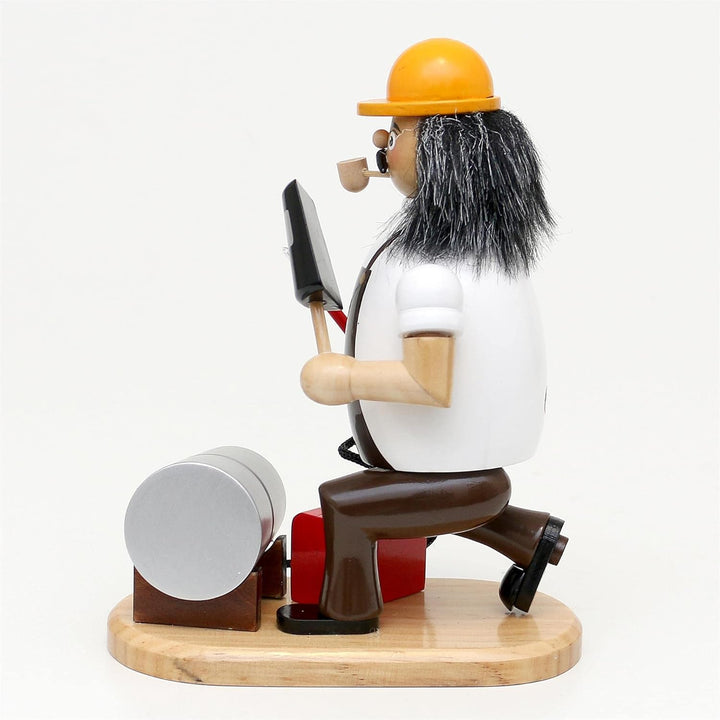 Dekohelden24 Holz Räuchermann/Räuchermännchen als Schweisser, mit Schweissgerät, L/B/H: 15 x 10 x 19