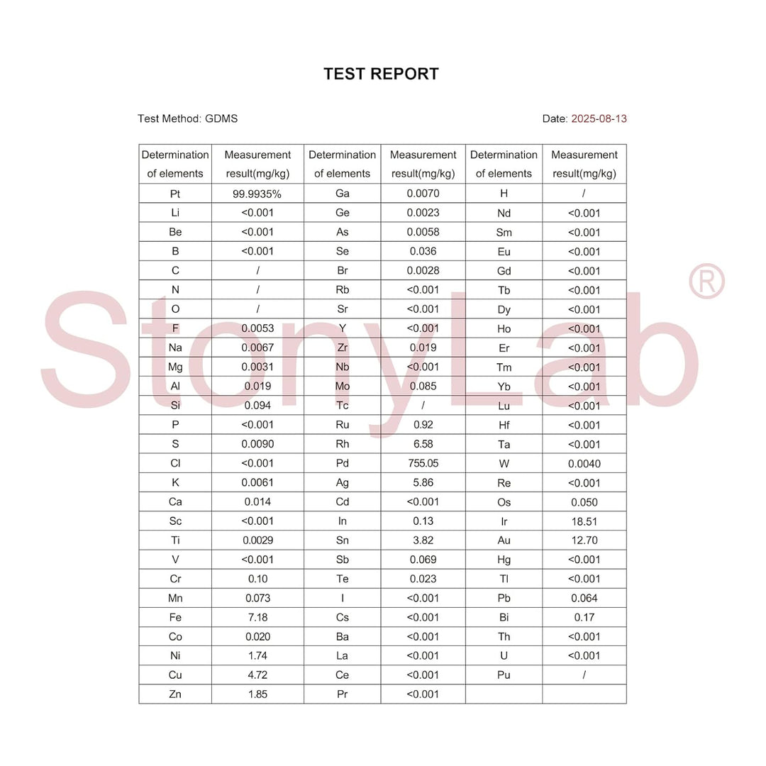 stonylab Platinblech Elektrode Lab, 99,99% Reinheit 10x15x0,1mm Pt Plattenelektrode Platin Foli Enel