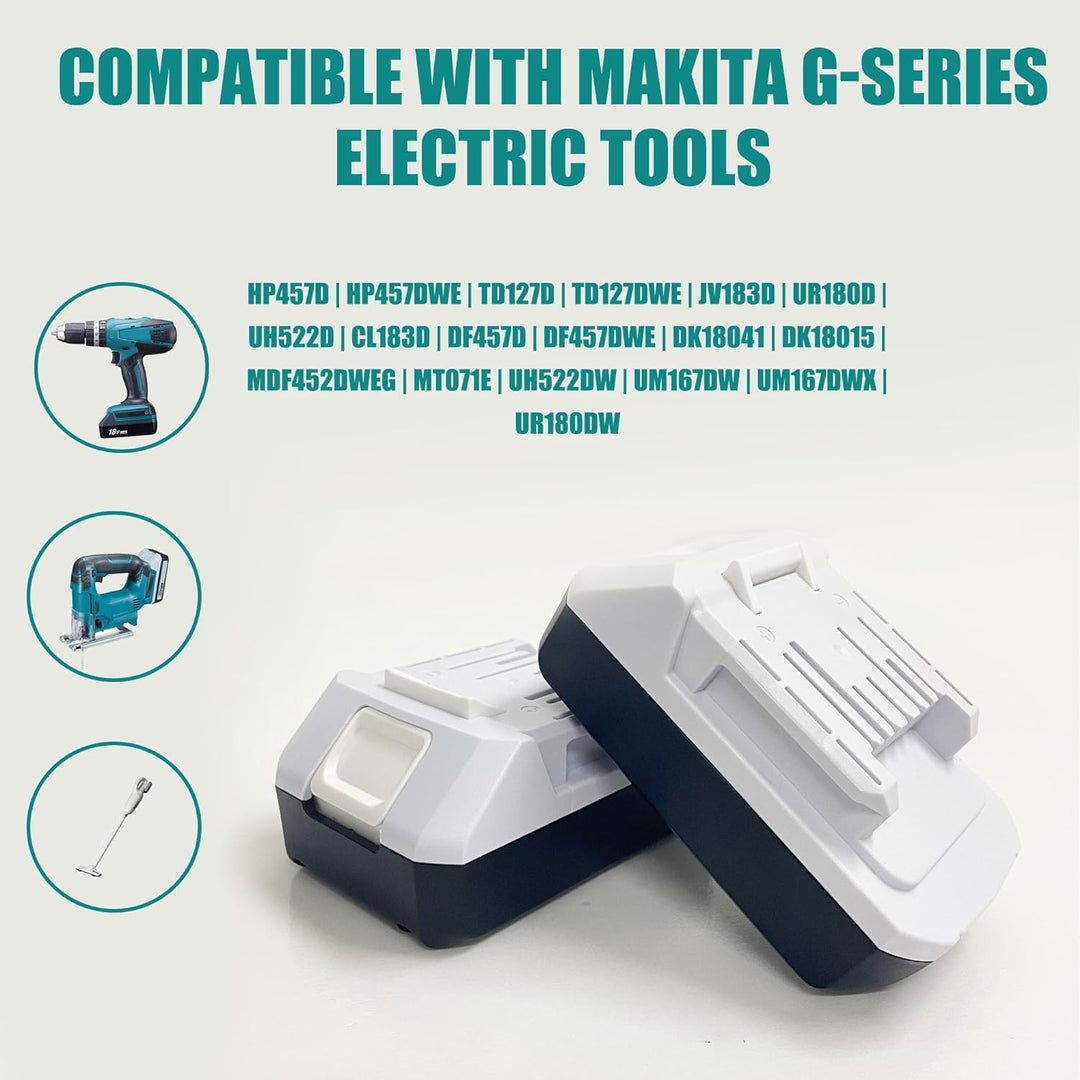 FengWings® 2 Stück 18V 2.0Ah BL1813G Akku + Ladegerät DC18WA Ersetzen Für kompatibel mit Makita G-Se
