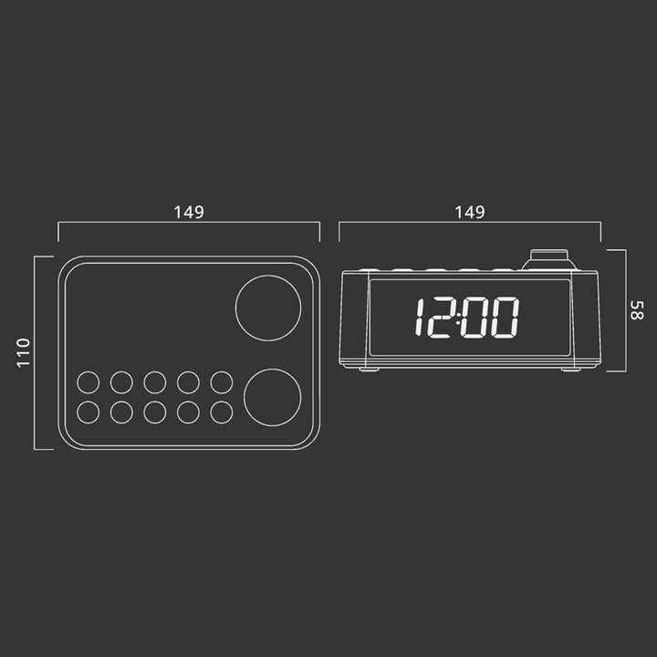 Muse M-178 P Radiowecker mit Uhrzeitprojektion, Schlummerfunktion, AUX-Eingang, Akku- oder Netzbetri