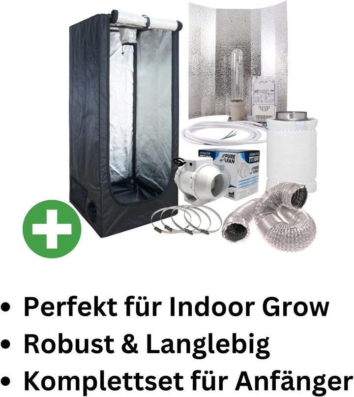 Weedness Grow-Box Komplett Set 400 Watt Basic Anbau – 100x100x200 Homebox Grow-Set Zuchtzelt Growsch