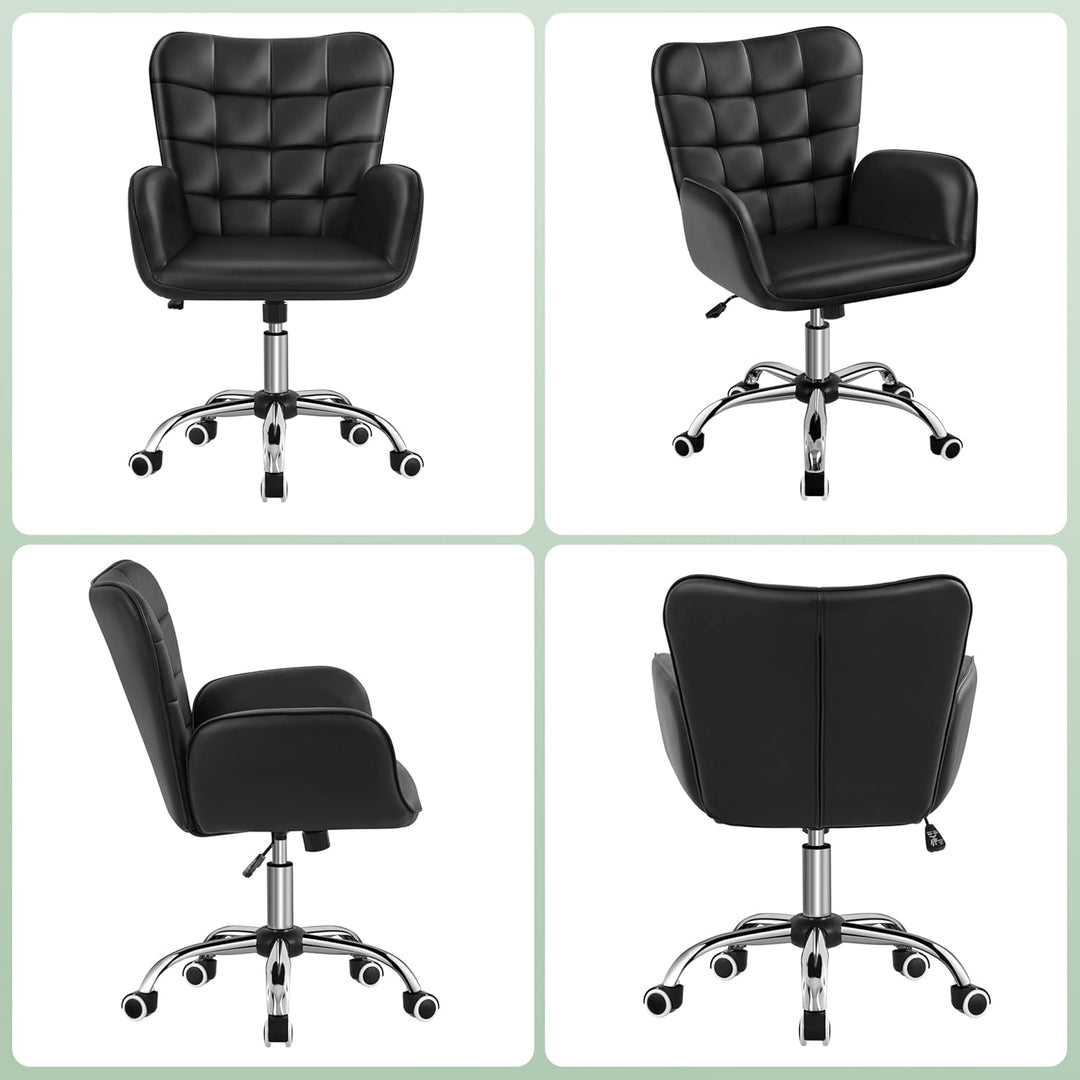Yaheetech Bürostuhl Ergonomischer Schreibtischstuhl Bürohocker Arbeitsstuhl Drehstuhl höhenverstellb