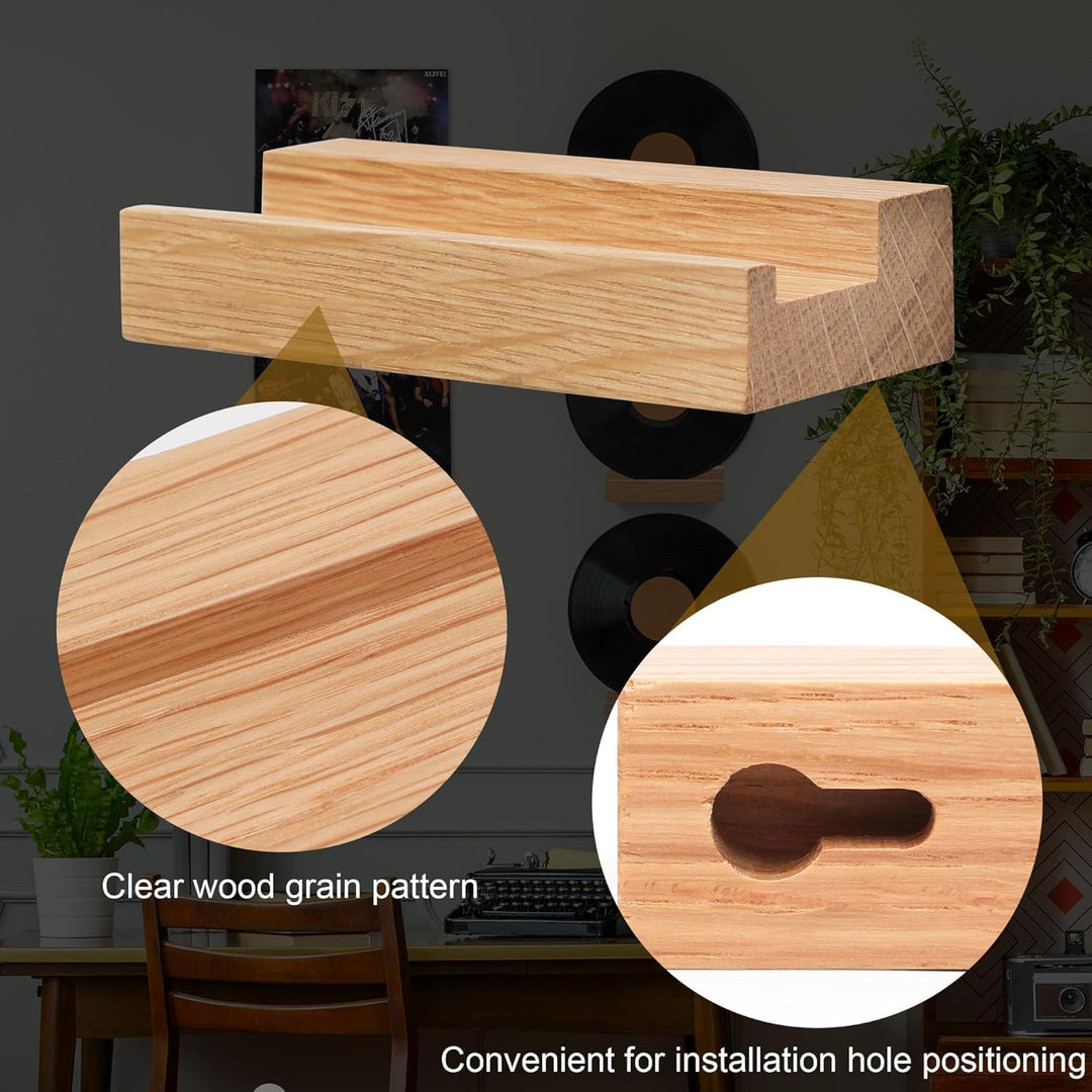 PHOENANCEE Massives Eichenholz, Schallplatten-Wandhalterung, Schallplatten-PräSentationshalter FüR L